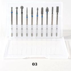 10pcs / boks Funktionel Neglelak Slibning Head Kits Clean Foot Neglebånd Nail Machine Nail