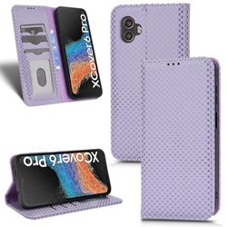 Kompatibel med Samsung Galaxy Xcover 6 Pro Premium Pu Læder Flip Folio Cover med kortspor Magnetisk lukningsdæksel Lilla