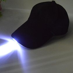 Basebollkeps med pannlampa ljus led ljus Unisex Ficklampa Hatt Svart