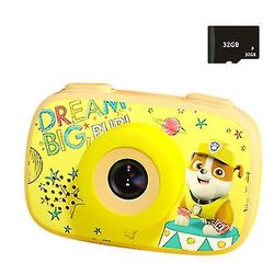 Coosilo 1080p Børns Digitale Kamera, HD Kids Kamera gul