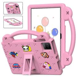 Yhteensopiva TCL Tab 10 Gen 2 / T-Mobile REVVL -välilehtikotelon kanssa EVA söpöt kuviot tabletin kansi jalustalla ja kahvalla Vaaleanpunainen