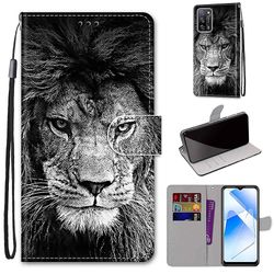 Foxdock Sag for Oppo A16 4g/ A16s Creative Pattern Tui magnetiske kort holder Tegnebog - Lion