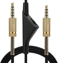 Vaihtokaapeli Astro A40 A10:lle, 2.0M äänikaapeli Aux-kaapeli Yhteensopiva A10 A40 A40TR -pelikuulokkeiden kanssa äänenvoimakkuuden säätimellä