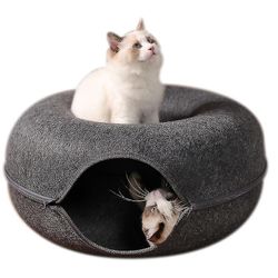 1 st Pet Tunnel Donut Cat Bed(mörkgrå) M