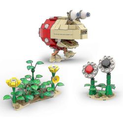 Anime Pikmin Red Spotty Bulborb kohtasi rakennuspalikkasarjan Olimar SS Dolphin Delivery Ship Rocket Brick Model lelulahja