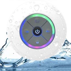 Rainbow-ledinen Bluetooth-suihkukaiutin FM-radiolla ja vahva imukuppi, Ipx5 kannettava vedenpitävä kaiutin