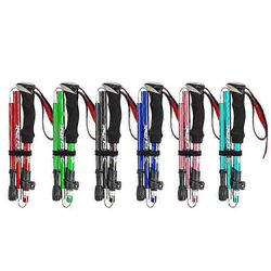 5-osaiset kokoontaitettavat vaellussauvat, kävelykeppi, vaelluskeppi, Naturehike, iskunvaimennussuoja musta 95-110cm