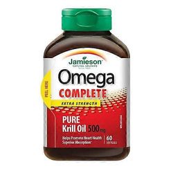 Jamieson Vitamins Jamieson Vitamiinit Omega Complete Super Krill, 500 mg, 60 pehmeää kapselia