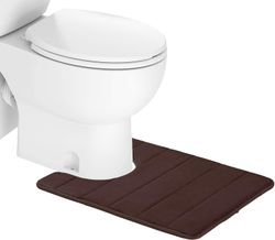 Linkrunning Badeværelse Tæppe, Memory Foam Contour Toilet Bath Tæppe, U-formet Skridsikker absorberende Tyk Blød Vaskbar Badeværelse Tæpper, 20 "X ...