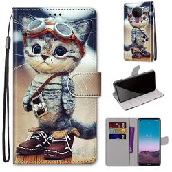 Foxdock Sag til Nokia 5,4 Creative Mønster Tui magnetiske kort Holder Tegnebog - Kitten