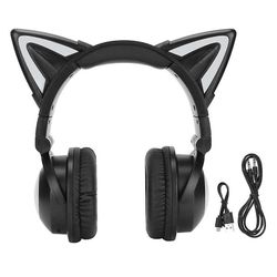 Cat Ear Bluetooth Headset Stereo Headset Med Mikrofon Led Cute Cat Headset For jenter Barn Hot