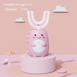 Mikasa Automatisk oral rengøring Børns Electric Tandbørste Børneudstyr Usb Opladning Sonic Cute Dinosaur U-formet TandPleje Pink 2-6 years old