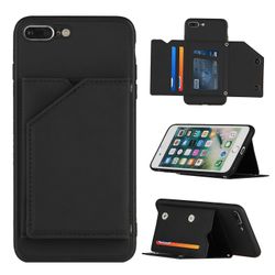 Gangxun Sag til Iphone 8 Plus / 7 Plus Vintage Cuir Cover Læderetui Kofanger - Noir