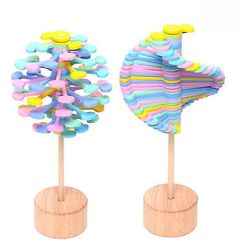 Yunshu Børn Træ Spiral Lollipop Stress Legetøj Spinning Dekompression Legetøj TYPE1