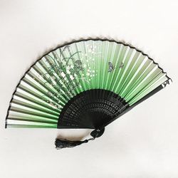 Antik silke bambus held og lykke gave to Qingyixiao Portable Folding Fan 29