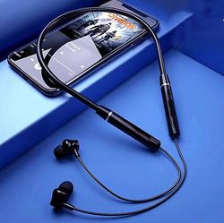 AIR Bluetooth headset trådløs sport hængende hals kører blå