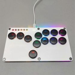 Flatbox Hitbox Arcade Fighting Game Encoder Controller Xinput / Dinput Mini Hitbox -konsoli NS / PS3 / -konsolille Valkoinen Black Key