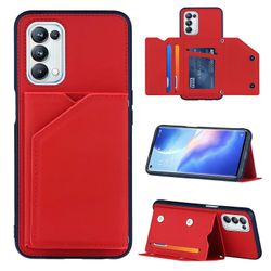 Gangxun Sag For Oppo A93 5g Vintage Cuir Cover Læderetui Kofanger - Rouge