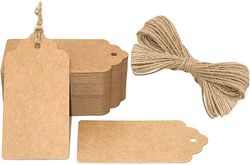 Xqday 100pcs Kraft Paper Labels, Gave Tags Bagage Tags - Blank Tags til bryllup