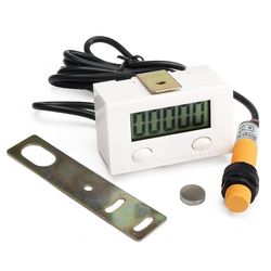 0-99999 Lcd Digital Display Elektronisk räknare Stans Magnetisk induktion Närhetsbrytare Reciprocat Vit