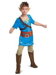 Disguise Länk Klassisk The Legend Of Zelda Breath Of The Wild Videospel Maskeraddräkt för pojkar Blå Small (4-6)