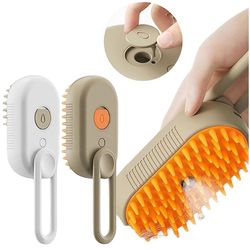 Anti Flying Hair Cat Steam Brush 3 In1 Dog Comb Holdbar Pet Hair Removal Comb Melk kaffe farge