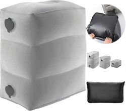 Matkapuhallettava jalkatuki, säädettävä kolmikerroksinen korkeusjalkatuki, sopii lentokoneisiin, autoihin, koteihin, juniin, toimistoihin, auton ja...