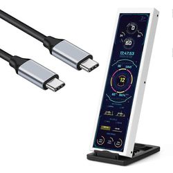 Redkid 8,8 tuuman IPS Type-C toissijainen näyttö minitietokone USB pitkä nauha PC-näyttö CPU GPU RAM HDD näyttö vapaasti AIDA64 Windowsille Valkoin...