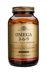 Solgar Omega 3-6-9 fisk, lin, gurkört Softgels, 120