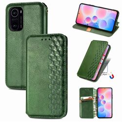 Kompatibel med Xiaomi Poco F3 Flip Case Etui Vintage Wallet Flip Cover med magnetisk lukning Coque - Blå grøn