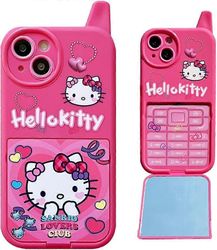 Heyone Sarjakuvakotelo iPhone 12 Pro -kotelolle, söpö hauska Kawaii Cat Kitty -puhelinkotelo 3D-hahmo pehmeä silikonisuojakotelo lapsille, tytöille...