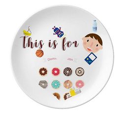 Doughnut Group Dessert Sweet Food Mønster Søn Dessert Plate Dekorative Porcelæn 8 tommer Dinner Home