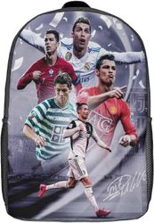 Reppu YL714 Ronaldo reppu 3D-tulostettu jalkapalloilija matkareppu rento kannettava reppu kevyt koululaukku miehille naisille pojille tytöille 17in...