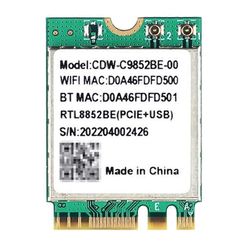 Wifi 6 Realtek RTL8852BE -verkkokortti 1800Mbps BT 5.0 kaksikaistainen langaton Wi-Fi-sovitin 802.11ac / ax 2.4G / 5GHz MU-MIMO
