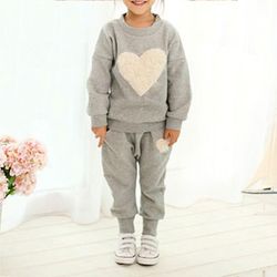 Liltop Kids Girls Tracksuit Sweatshirt Top og bukser 2pc Sæt Casual Outfits 2-7y Grå 6-7 Years