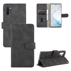 Etui til Samsung Galaxy Note 10 Plus Cover Premium læder med kortholder Flip Folio magnetisk etui Etui Coque - sort