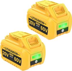 Yhteensopiva 2 kpl 20V / 60V 9.0Ah FlexVolt XR -akku Dewalt DCB609 DCB606 DCB612 DCB184 DCB546 DCB200 DCB201 DCB182, yhteensopiva 18V langattoman P...