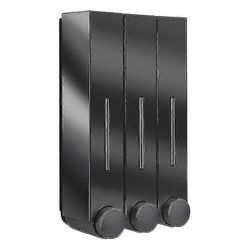 3 kammion vedenkestävä seinäkiinnitteinen saippua- ja suihkuannostelija käsivaahtoannostelija kotihotellin kylpyhuoneeseen kolminkertainen musta