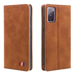 Etui til Samsung Galaxy S20 Fe Cover Magnetisk lukning tegnebog Bog Flip Folio Stand View Læder cover Stødsikker - Brun