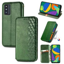 Kompatibel med Samsung Galaxy F52 5g Flip Case Etui Vintage Wallet Flip Cover med magnetisk lukning Coque - Blå grøn