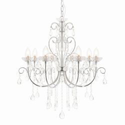 Endon Collection Lighting Tabitha 8 Lys Badeværelse Vedhæng Krystal glas detalje, Krom plade IP44, G9