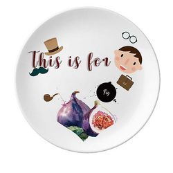 Fig Fruit Velsmagende sund akvarel Far Dessert Plate Dekorative Porcelæn 8 tommer Dinner Home