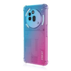 For Nothing Phone (3a) Pro TPU-kotelo ENKAY Paksutettu Neljäkulmainen Drop-Suojaava Puhelimen Takakuori - Sininen P Monivärinen Blue Pink