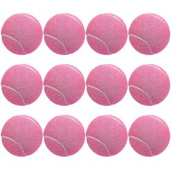 12 pakker trykmatchning og træning af tennisbolde Pink 12-Pack