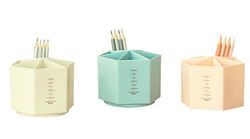 Handuo 360 Roterende Holder Stand Kontorartikler Opbevaring Organiser for Desk Cute Blyant Kop Pot til hjemmet, Kontor Pink 11.8*10.3*9CM