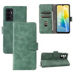 Etui til Vivo V23e 5g / 4g Cover Premium læder med kortholder Flip Folio magnetisk etui Etui Coque - Sort Grøn