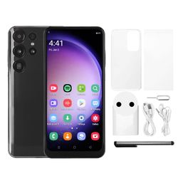 S23 Ultra 6.6 tuuman lukitsematon 4G-älypuhelin: Android 13, 8 Gt + 256 Gt, kaksoiskamera, kynä, 7000 mAh