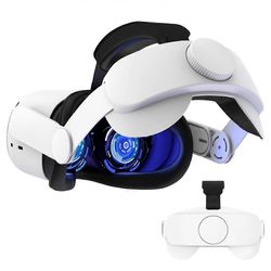 TSV-säädettävä pääpanta Oculus/meta Quest 2 VR -kuulokkeille, VR-panta Oculus Quest 2:lle, VR-pelien tuki ja mukavuus, valkoinen
