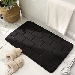 Memory Foam Bath Mat sklisikker 31.5''x19.7'' Svart bad tepper