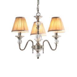 Interiors 1900 Lighting Polina 3 Lys Multi Arm Loft vedhæng lysekrone poleret nikkel, E14